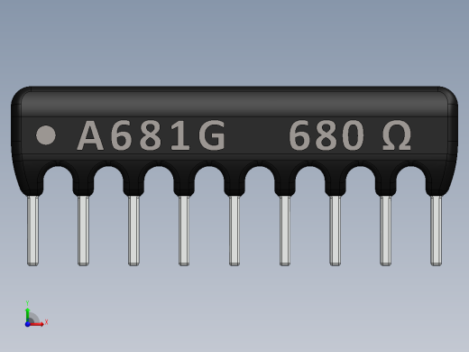 电容器 二极管 电阻器-Resistor Network 680 Ohm 9-Pin前视缩略图