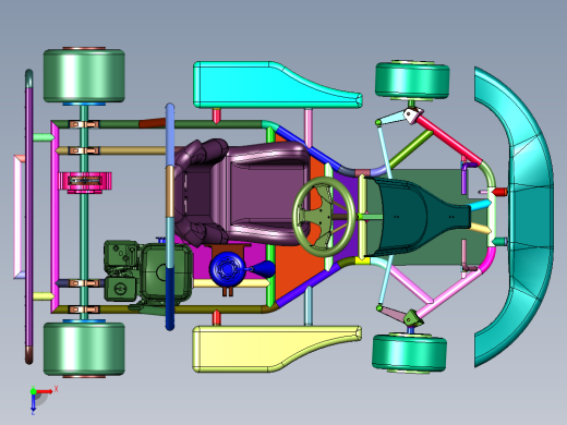 单人汽油赛道卡丁车俯视缩略图