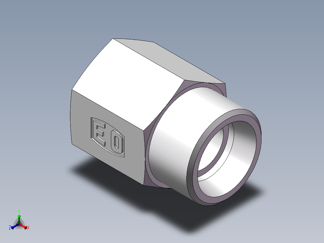 直通内螺纹接头、5CB-22-06正等轴测图