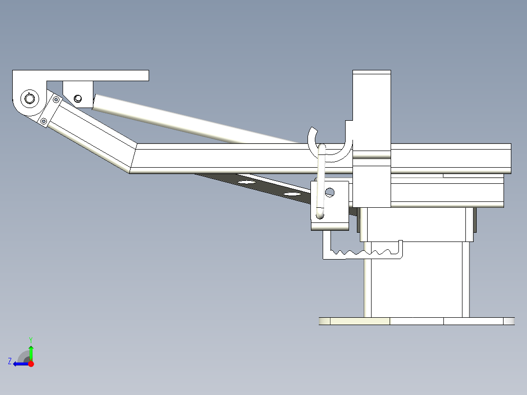 越野车备胎架右视图