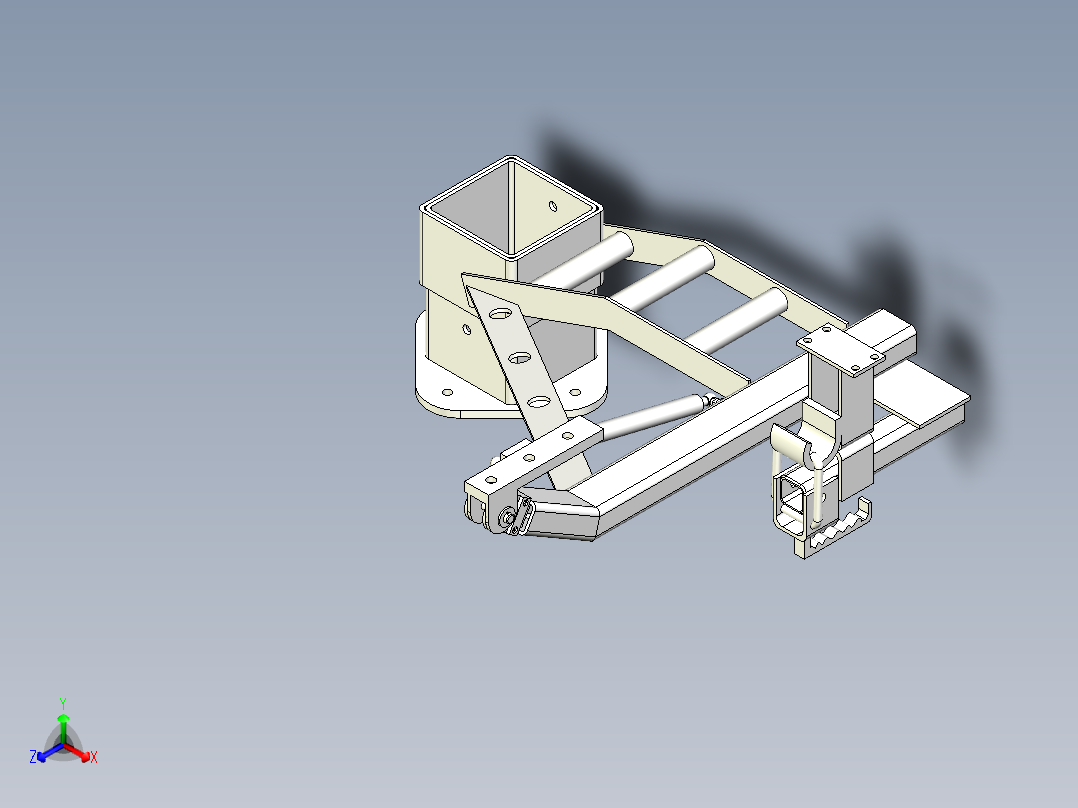 越野车备胎架正等轴测图