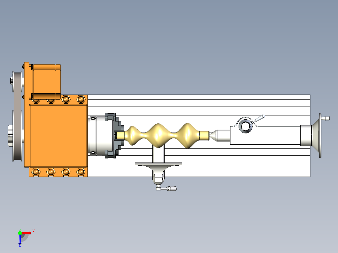 B2004524-车床  迷你木工车床俯视图