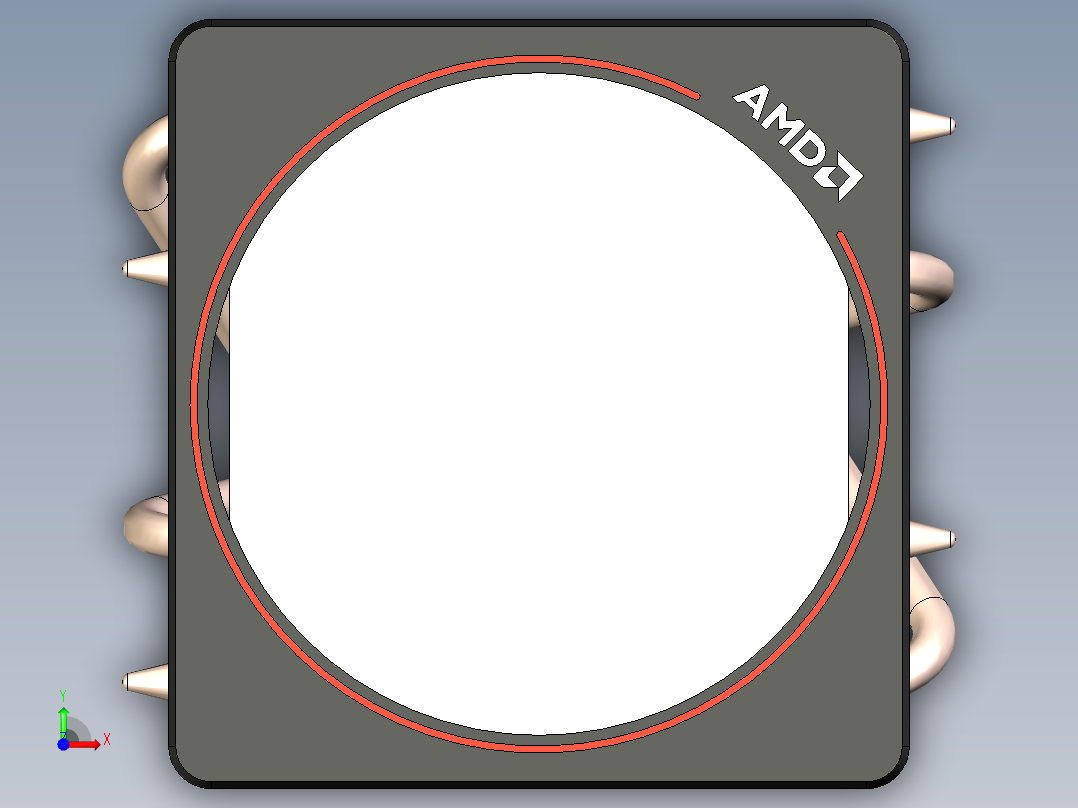 amd am4无刀片箱式冷却器13前视图