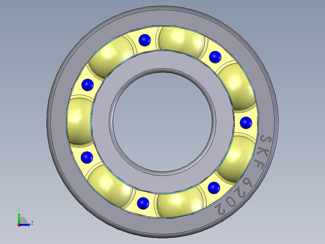 滚珠轴承 SKF 6202左视图