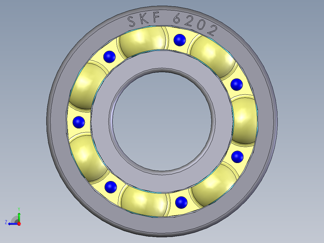 滚珠轴承 SKF 6202右视图