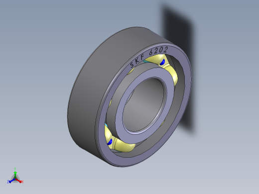 滚珠轴承 SKF 6202正等轴测缩略图