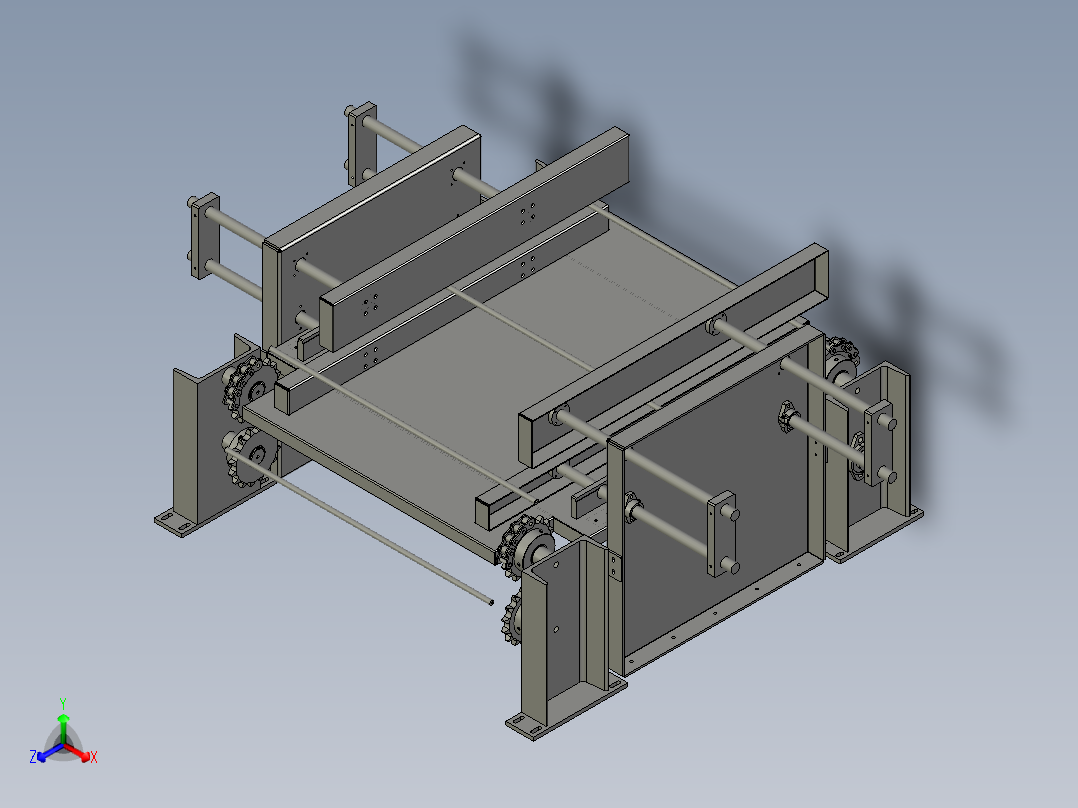 洁垫蓬松送料机--手动正等轴测图