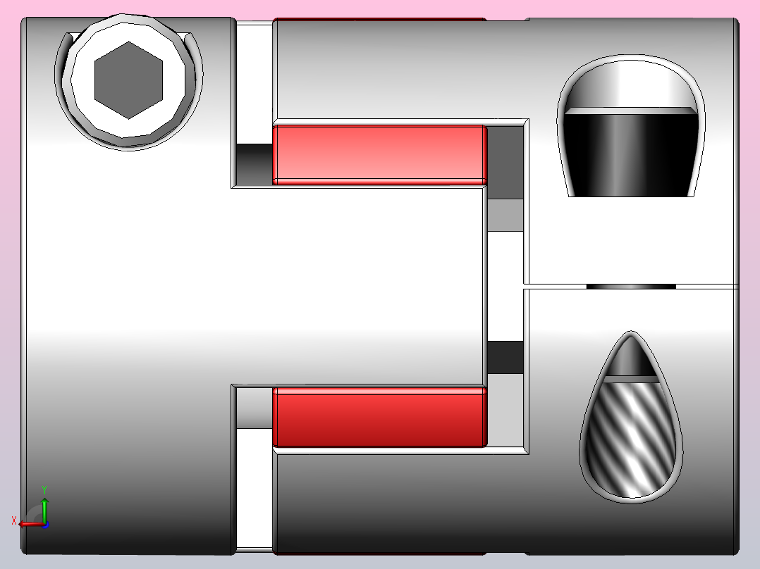 LK16系列 夹紧螺丝固定弄梅花联轴器[LK16-C15]后视图