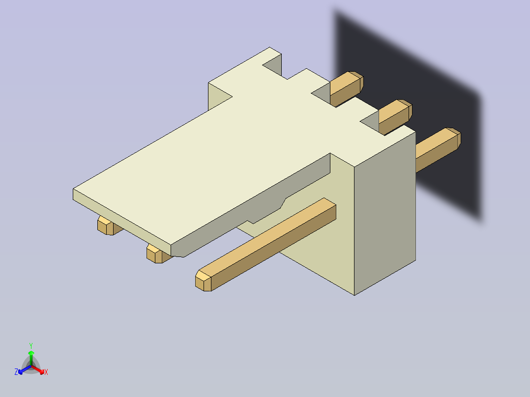 PC 风扇 3PIN PCB 接头主视图