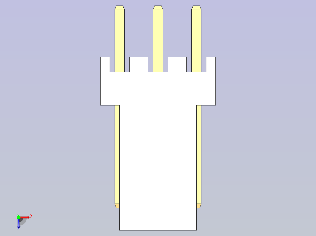 PC 风扇 3PIN PCB 接头俯视图