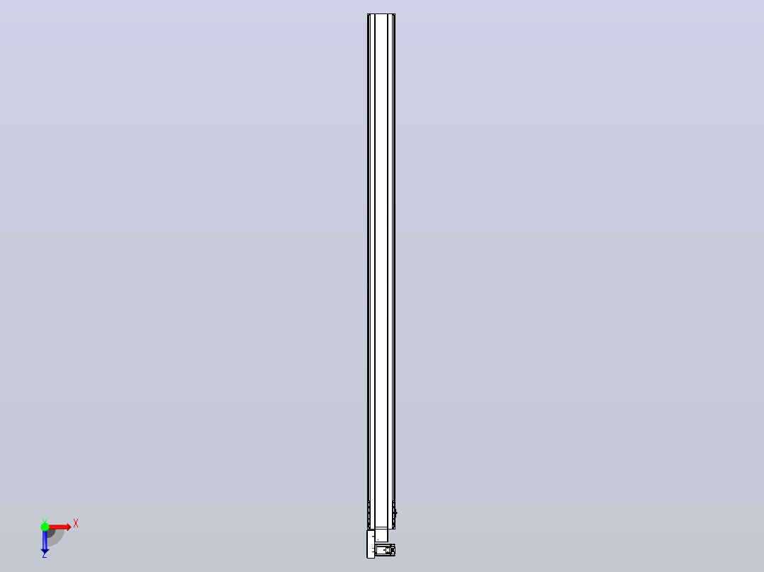 皮带直线轴半封闭可选导轨TPA-HNB-175D-140-L3050-ML-Y-P75-N3俯视图