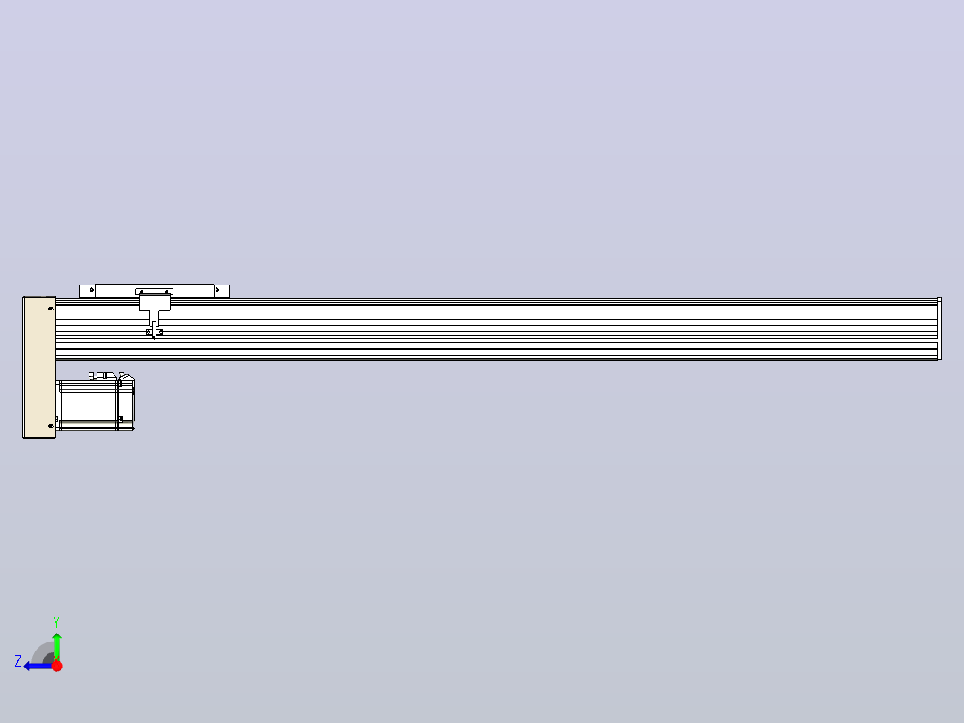 滚珠丝杠直线轴带导轨全封闭TPA-HCR-202D-2510C-L1100-MP-C-P75-N3右视图