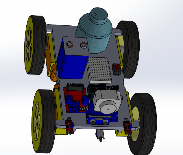 编程四轮小车3D图纸 Solidworks设计