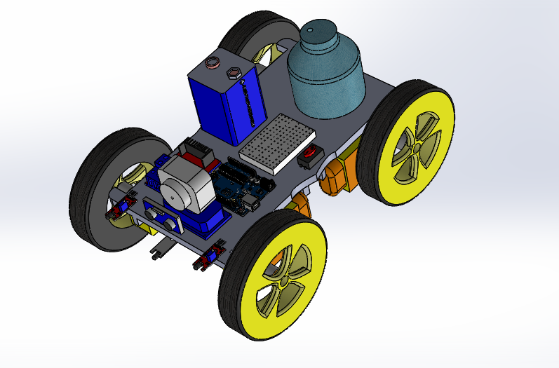 编程四轮小车3D图纸 Solidworks设计