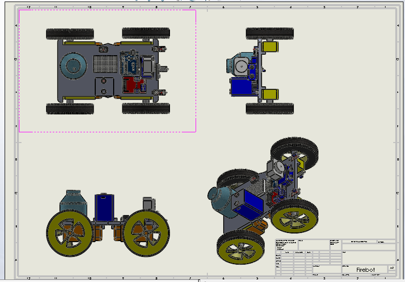 编程四轮小车3D图纸 Solidworks设计