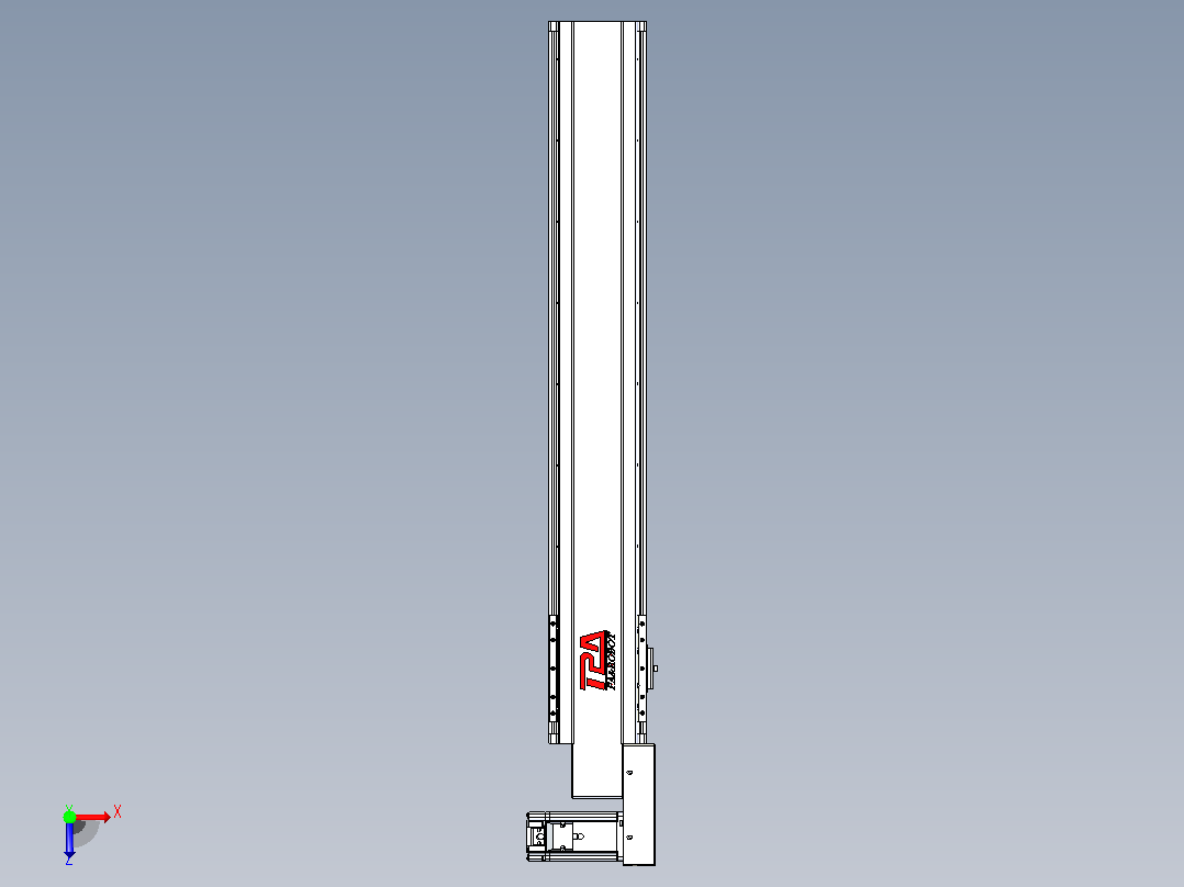 皮带直线轴半封闭可选导轨TPA-HNB-120D-110-L650-MR-Y-P40-N3俯视图