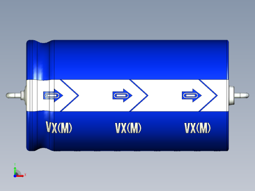 铝制轴向电解电容器。VX系列22x40mm毫米前视缩略图