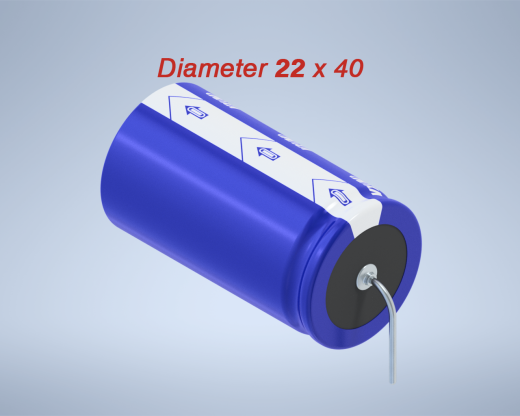 铝制轴向电解电容器。VX系列22x40mm毫米缩略图