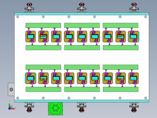 C20电池模组连接片与极柱焊接夹具前视缩略图