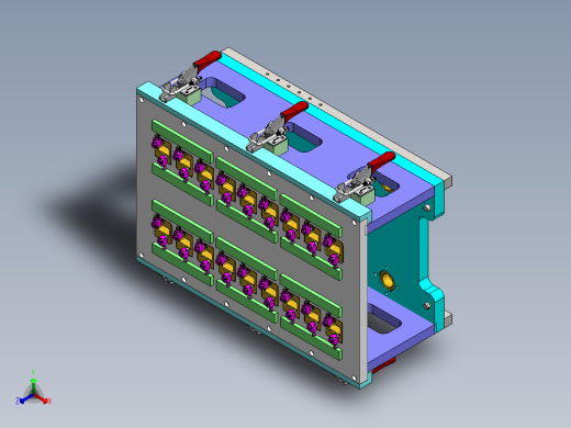C20电池模组连接片与极柱焊接夹具正等轴测缩略图