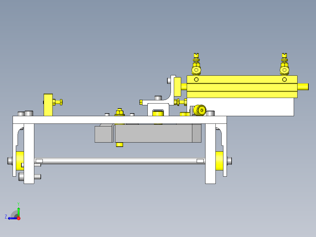 Y型输送机用工件分类装置右视图