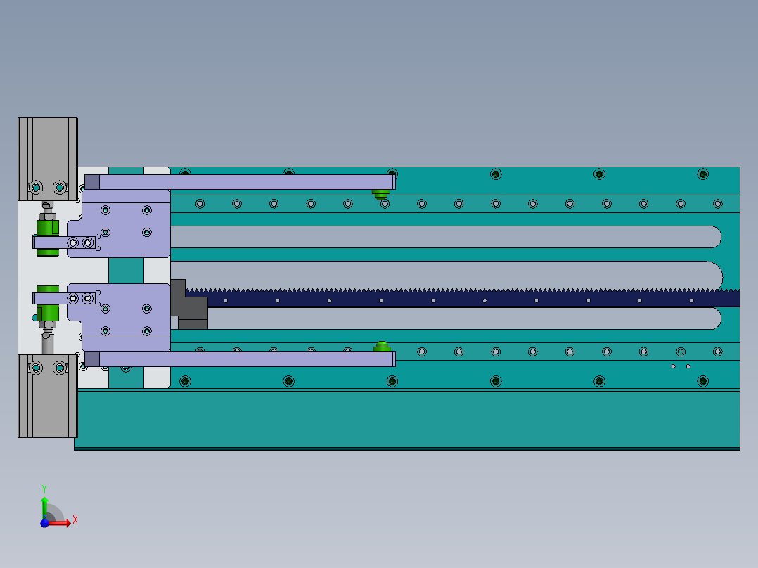 齿轮齿条传动夹爪上料模组3D模型图纸 Solidworks 附STEP前视图