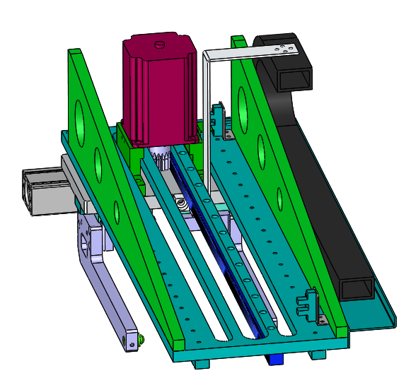 齿轮齿条传动夹爪上料模组3D模型图纸 Solidworks 附STEP