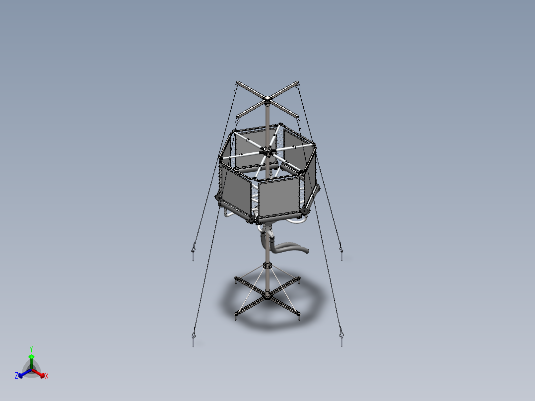 大容量集雾器正等轴测图