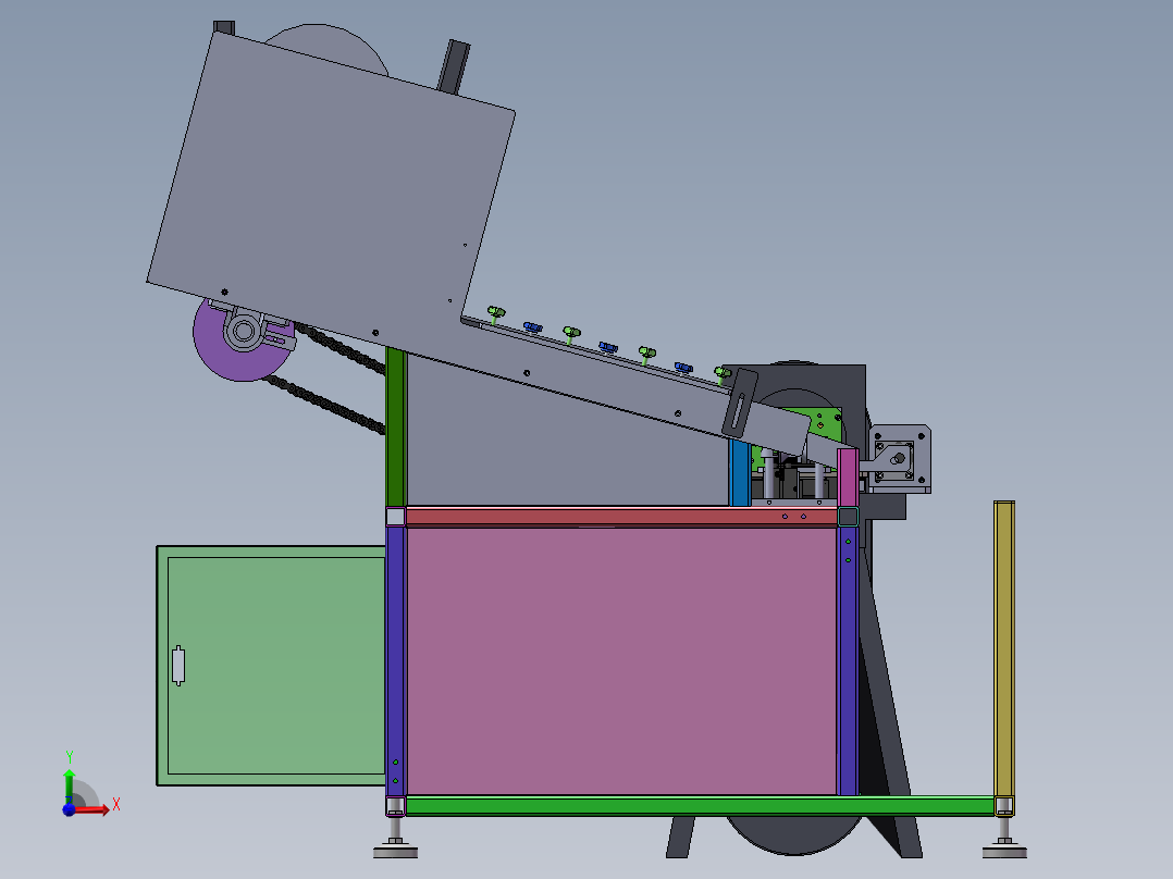自动车钢管机（sw19可编辑+工程图）前视图