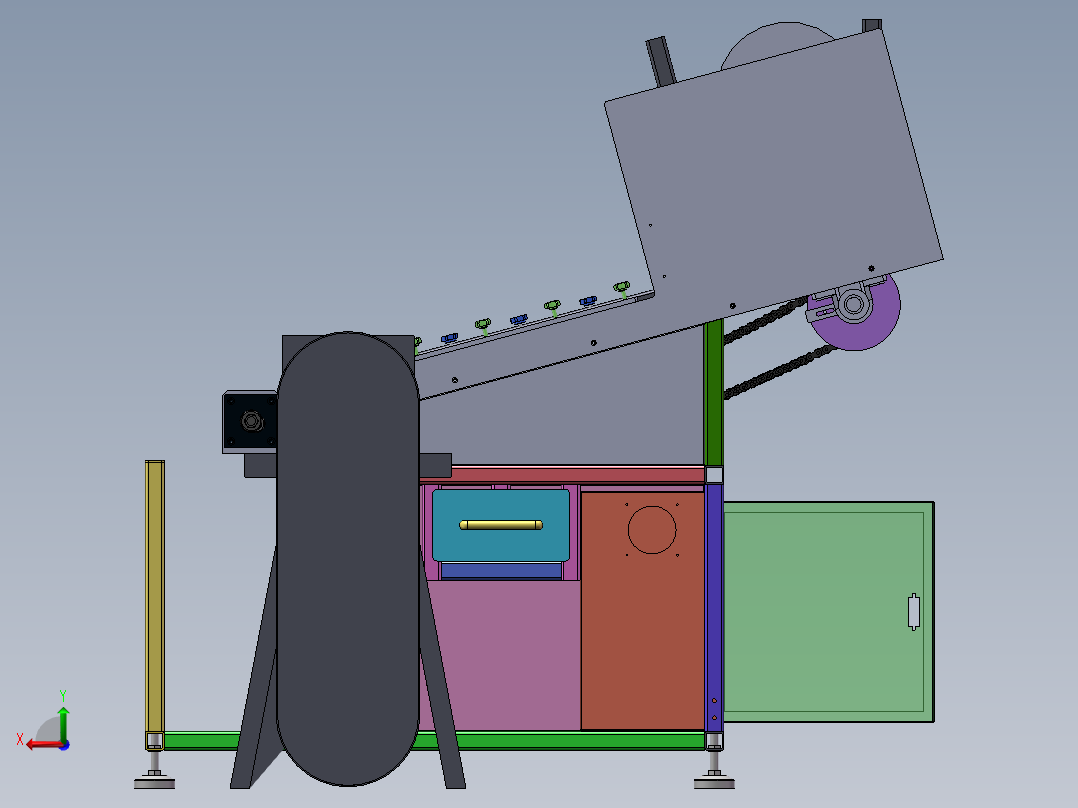 自动车钢管机（sw19可编辑+工程图）后视图
