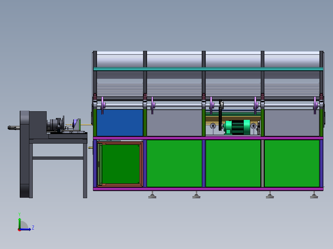自动车钢管机（sw19可编辑+工程图）左视图