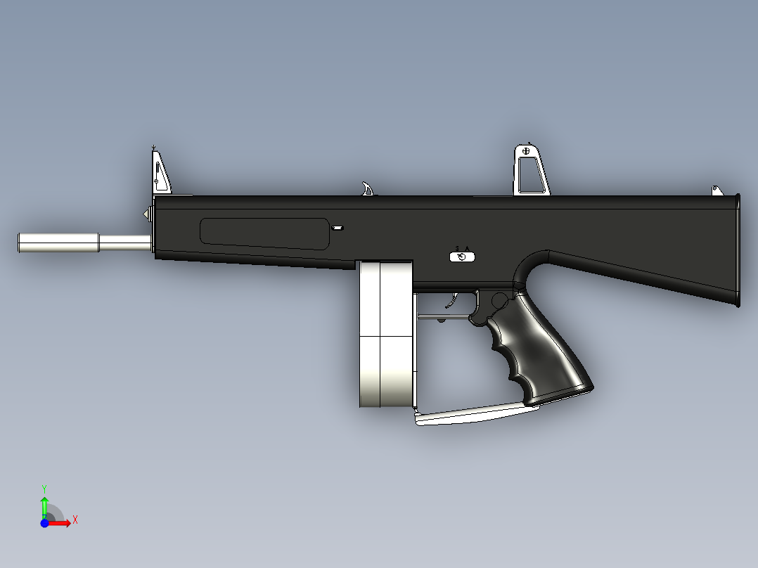 AA12散弹枪3D前视图