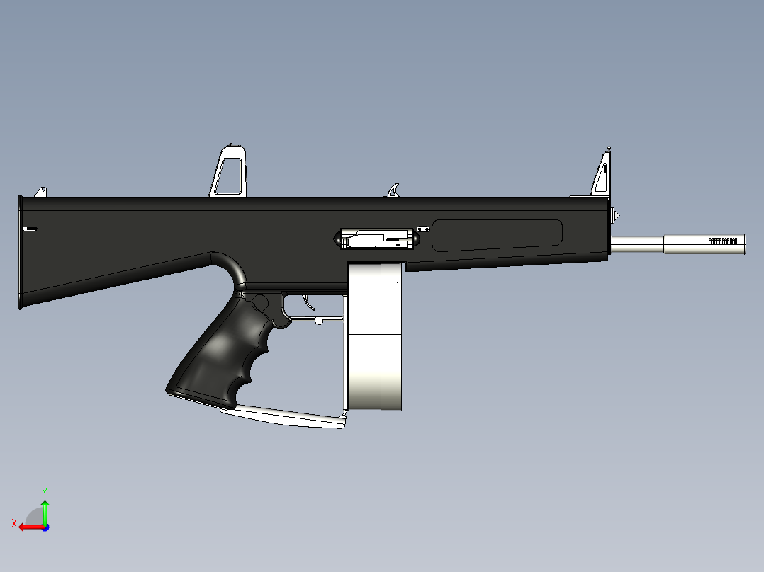 AA12散弹枪3D后视图