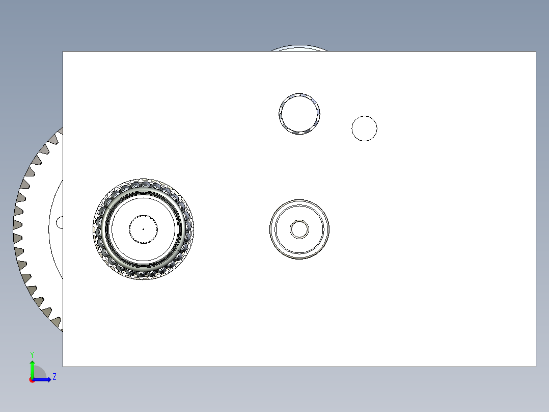 Gearbox Caja 5档变速箱齿轮结构3D图纸 STEP IGS格式左视图