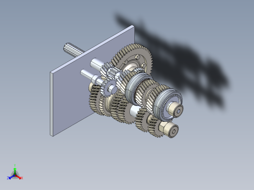 Gearbox Caja 5档变速箱齿轮结构3D图纸 STEP IGS格式正等轴测缩略图