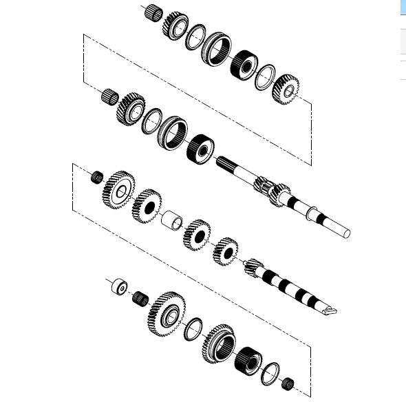 Gearbox Caja 5档变速箱齿轮结构3D图纸 STEP IGS格式