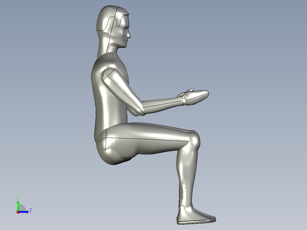 多款操作工人3d模型工人solidworks三维人物模型打包左视图