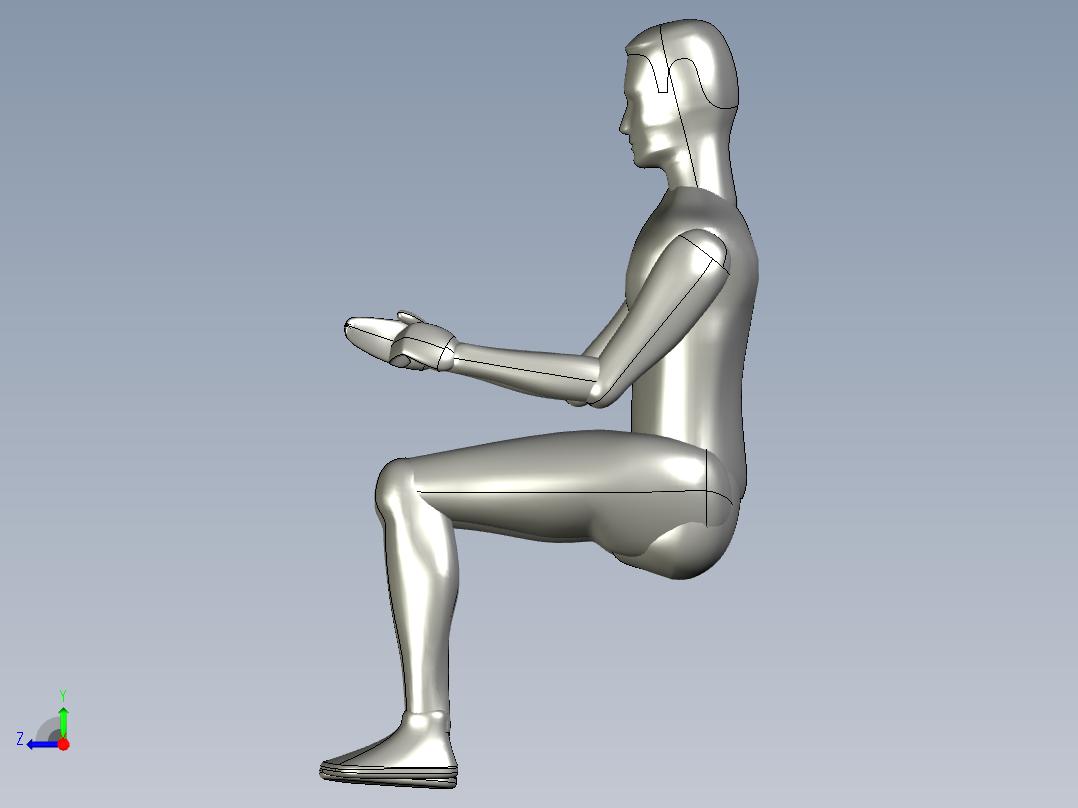 多款操作工人3d模型工人solidworks三维人物模型打包右视图
