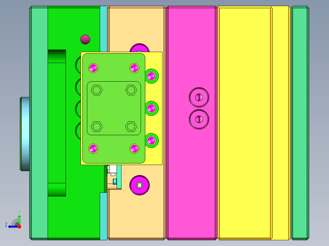 全3D包胶模具右视图