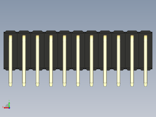 彩色公排针 100mil 2.54mm 系列-DS1022_black_3x11p_100mil_TypeD_rev1.0后视缩略图