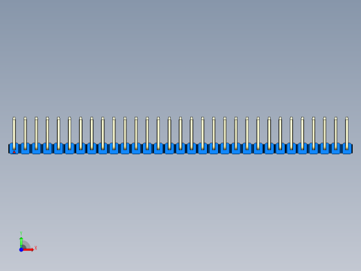 彩色公排针 100mil 2.54mm 系列-DS1022_blue_31p_100mil_TypeU_rev1.0前视缩略图