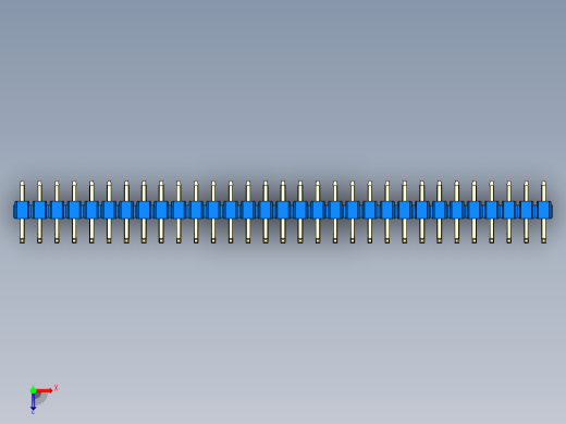 彩色公排针 100mil 2.54mm 系列-DS1022_blue_31p_100mil_TypeU_rev1.0俯视缩略图