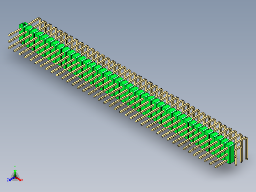 彩色公排针 100mil 2.54mm 系列-DS1022_green_3x40p_100mil_TypeD_rev1.0