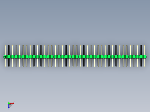 彩色公排针 100mil 2.54mm 系列-DS1022_green_3x40p_100mil_TypeD_rev1.0俯视缩略图