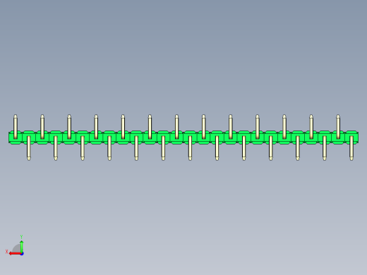 彩色公排针 100mil 2.54mm 系列-DS1022_green_26p_100mil_Type_SMT_R2_rev1.0后视缩略图