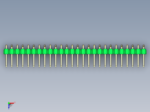 彩色公排针 100mil 2.54mm 系列-DS1022_green_26p_100mil_Type_SMT_R2_rev1.0俯视缩略图