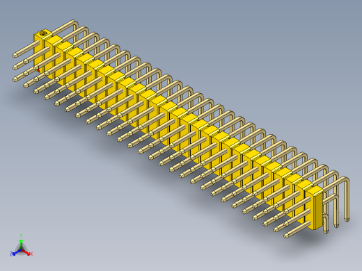 彩色公排针 100mil 2.54mm 系列-DS1022_yellow_3x27p_100mil_TypeD_rev1.0