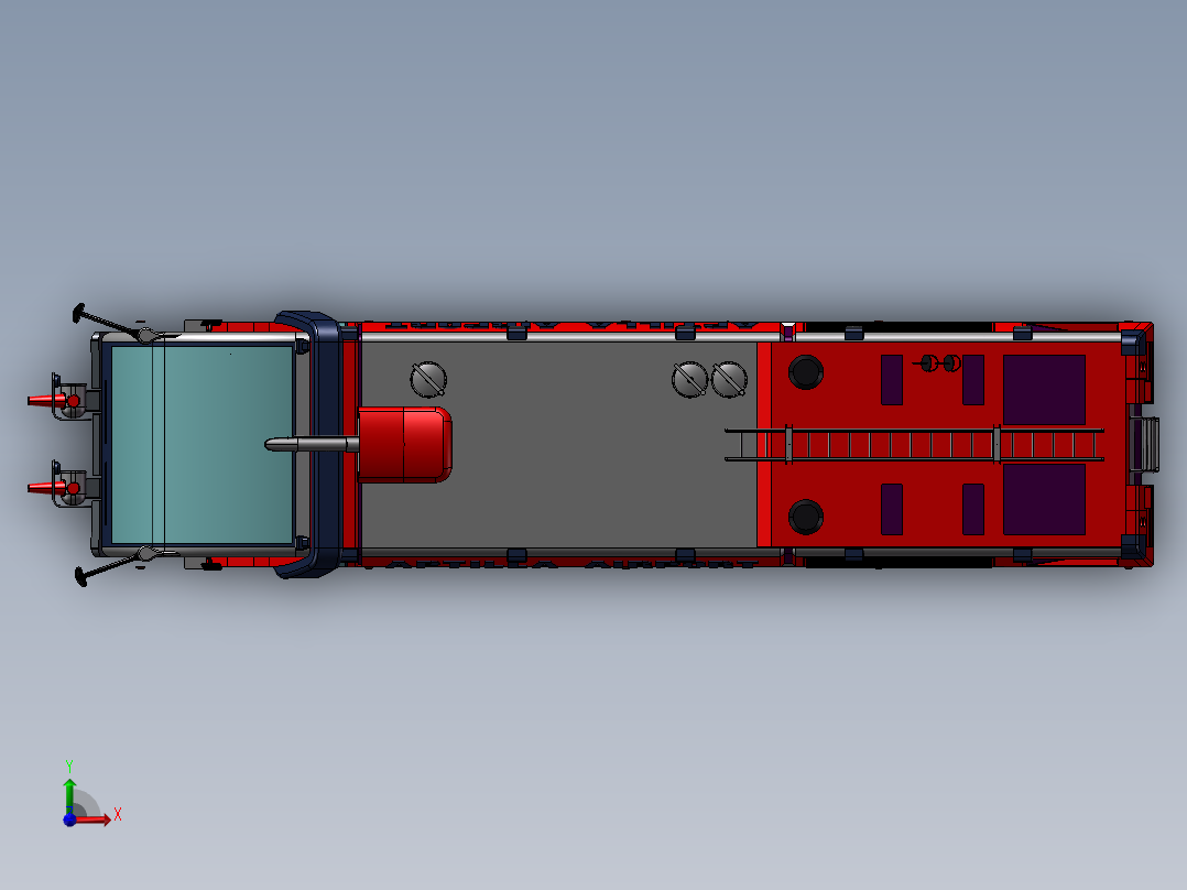 8.重型卡车 3d模型图纸前视图