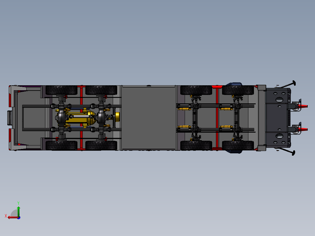 8.重型卡车 3d模型图纸后视图