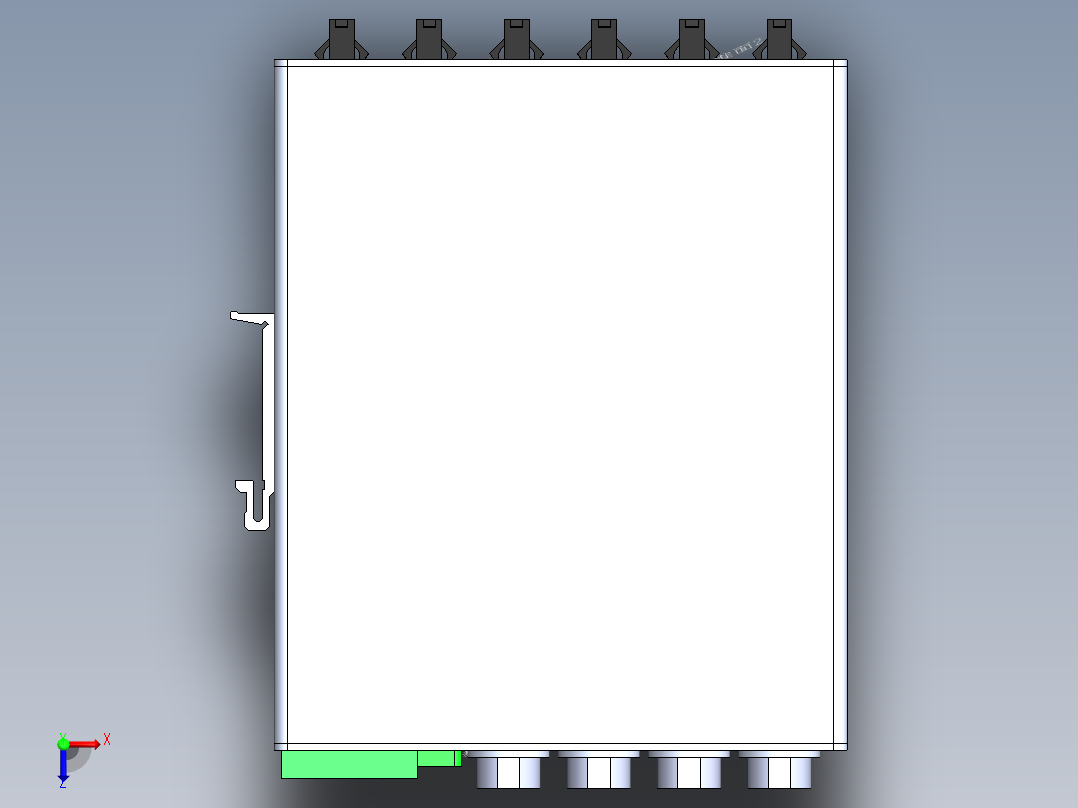 通用控制盒三维SW模型俯视图